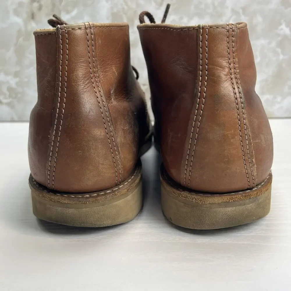 Vintage Red Wing 595 Chukka Leather Lace Up Boots Mens Sz 9 D - Made In USA